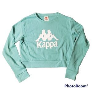 Kappa authentic cropped sweatshirt, size small, pastel green